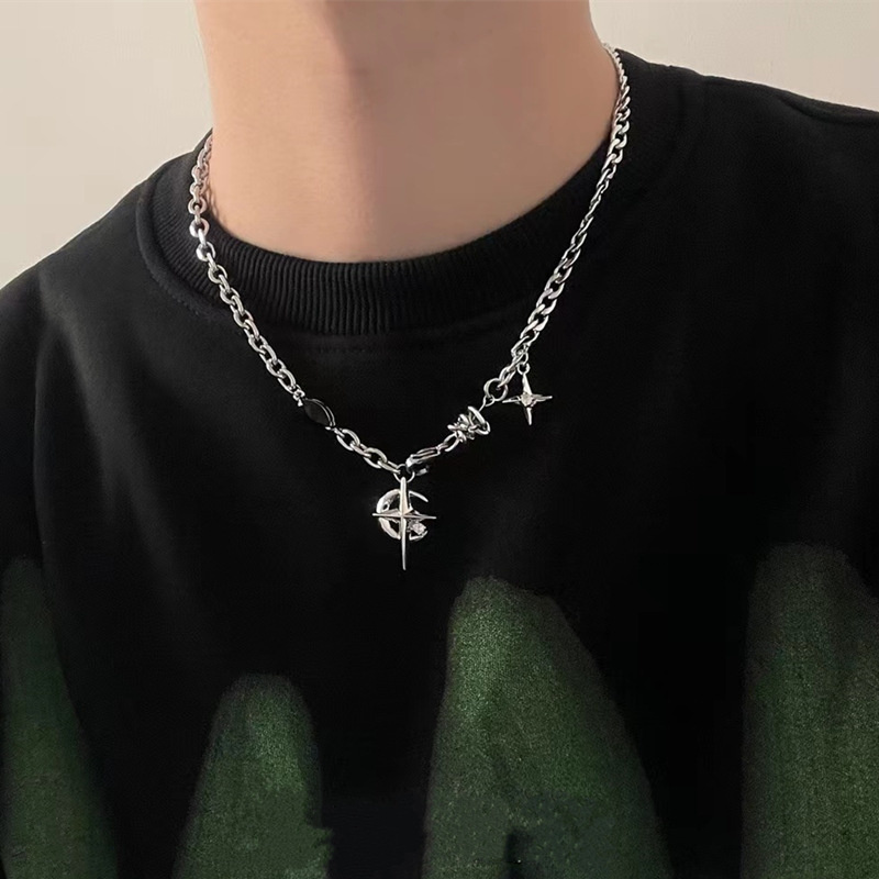 2023 MODE Korea Goth Punk Moon - Men Accessories Neck Chain บทวิจารณ์และราคา