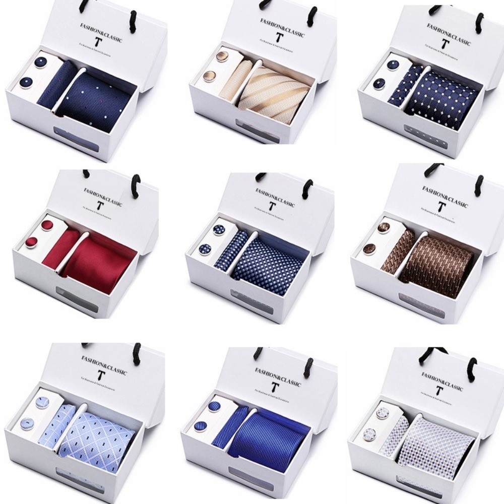 เนคไทผ้าไหมทอแจ็คการ์ดสุดหรู ล - Neck Tie Set Box บทวิจารณ์และราคา