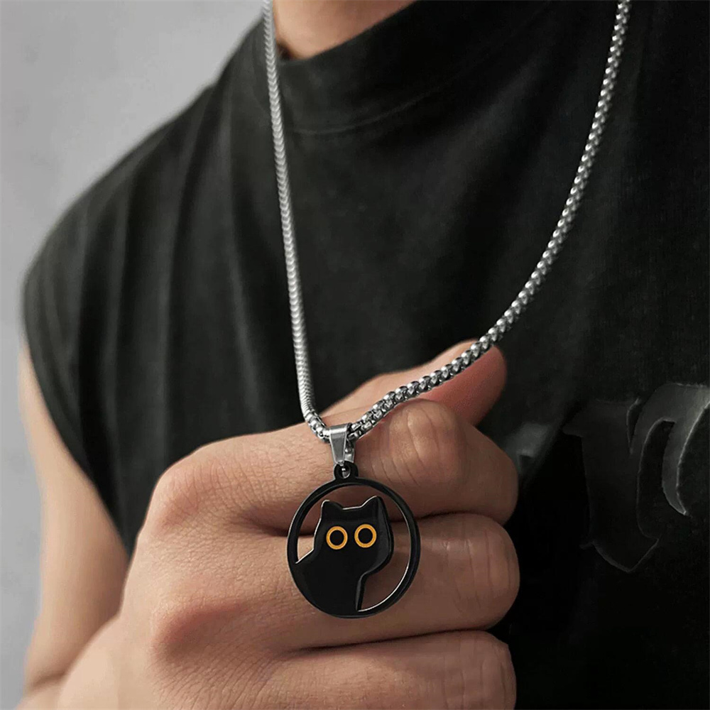 2024สร้อยคอเหล็กไทเทเนียมสีดำส - Men Accessories Neck Chain บทวิจารณ์และราคา