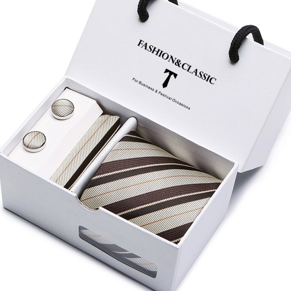 เนคไทผ้าไหมทอแจ็คการ์ดสุดหรู ล - Neck Tie Set Box บทวิจารณ์และราคา