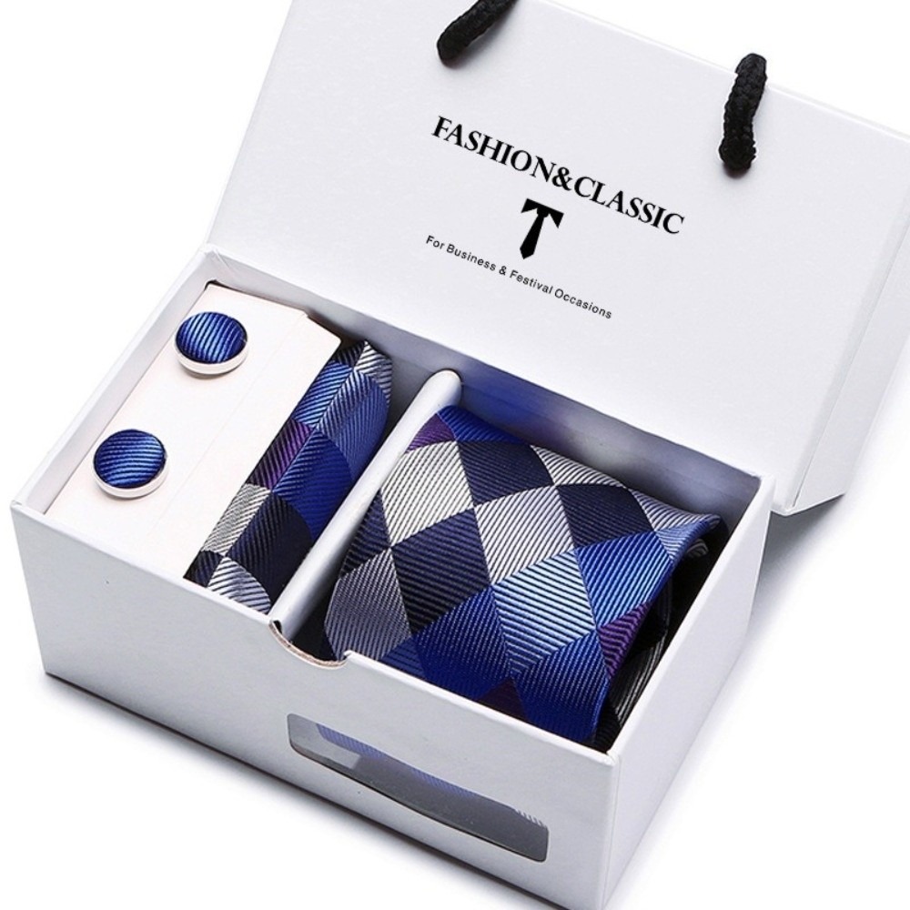 เนคไทผ้าไหมทอแจ็คการ์ดสุดหรู ล - Neck Tie Set Box บทวิจารณ์และราคา
